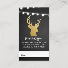 Baby Shower | Faux Gold Folie Antler Luier Raffle Informatiekaartje