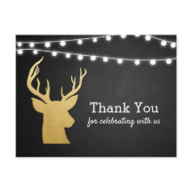Baby Shower | Faux Gold Folie Antler | schoolbord
