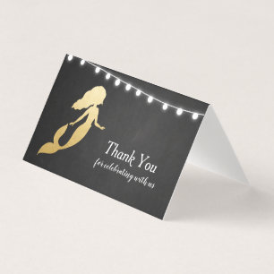Baby Shower   Faux gouden folie zeemeermin   Krijt Kaart
