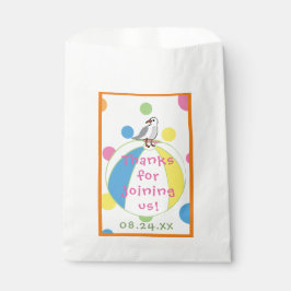 Baby shower Favor Bag, Beach Ball Favor Bag Bedankzakje