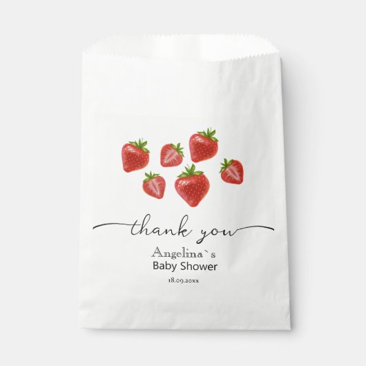 Baby shower Favor Bags Zoete aardbeien Bedankzakje (Voorkant)