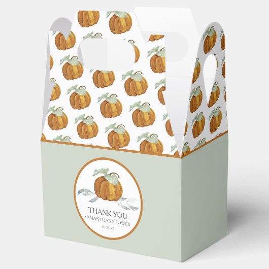 Baby shower Favor Boxes Herfst Kleine Pompoen Bedankdoosjes (Geopend)