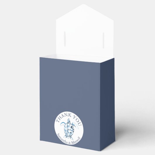 Baby shower Favor Boxes Sjabloon Zee Schildpad Bedankdoosjes (Geopend)