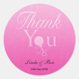 Baby shower Favor (meisje) Ronde Sticker
