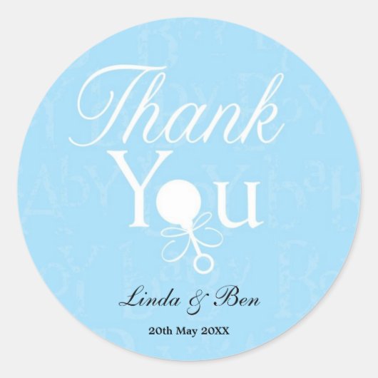 Baby shower Favor Ronde Sticker (Voorkant)