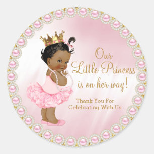 Baby shower Favor van Afrikaanse prinses Ronde Sticker