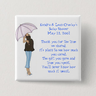 baby shower Favor Vierkante Button 5,1 Cm