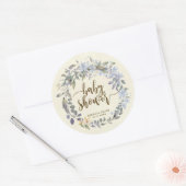 baby shower favorise autocollants boho bleu floral (Enveloppe)