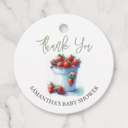 Baby shower Favoriser les étiquettes Fraises (Devant)