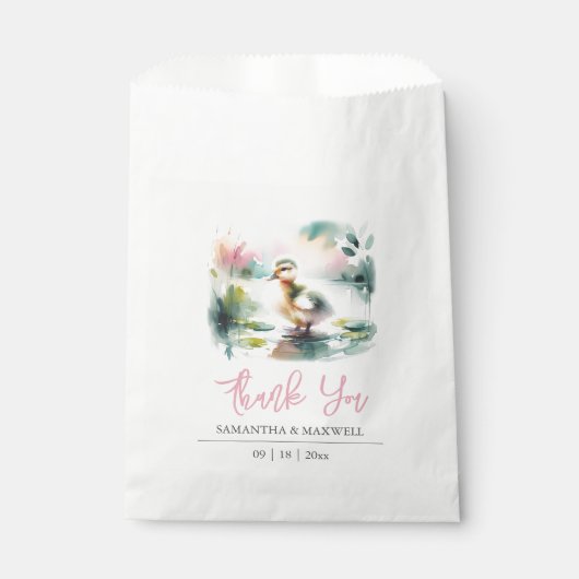 Baby shower Favoriser Sacs Aquarelle Canard (Devant)