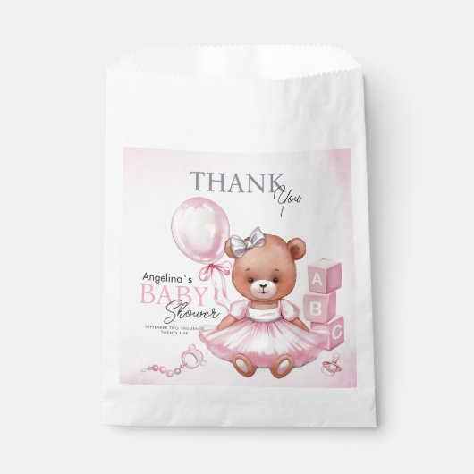 Baby shower Favoriser Sacs Teddy Bear (Devant)