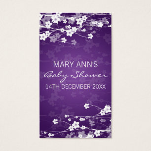 Baby shower Favoriser Tag Cerisier Fleur pourpre p