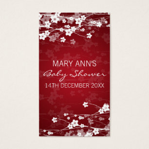 Baby shower Favoriser Tag Cerisier Fleur Rouge