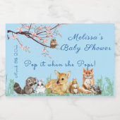 Baby shower Fawn Uil Natuur Pop het als ze Poppen Sparkling Wijnetiket (Enkel label)