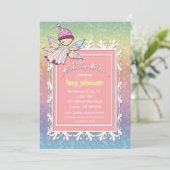 Baby shower Fée fille mignonne Invitation (Debout devant)