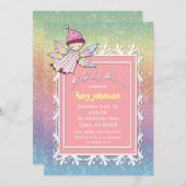 Baby shower Fée fille mignonne Invitation (Devant / Derrière)