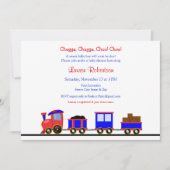 Baby shower ferroviaire rouge et bleu Invitation (Devant)