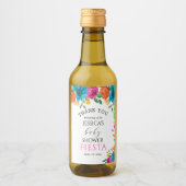 Baby shower Fiesta Floral Mini Étiquette bouteille (Devant)