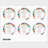 Baby shower Fiesta Floral Party Favoriser Sticker (Feuille)