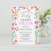Baby shower Fiesta Floral Pink Party Invitation (Debout devant)