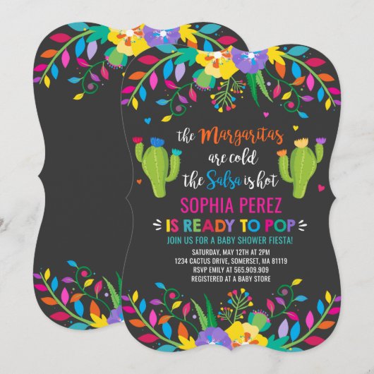 Baby shower Fiesta Invitation Baby shower mexicain (Devant / Derrière)