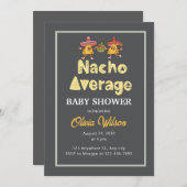Baby shower Fiesta Invitation Nacho Douche moyenne (Devant / Derrière)