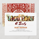 Baby shower Fiesta Invitation Taco Bout A Baby (Devant / Derrière)