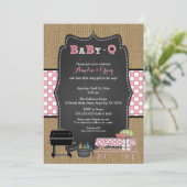 Baby Shower Fille Baby-Q, invitations pour un BBQ  (Debout devant)