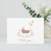 Baby shower fille Carte de remerciements neutre (Debout devant)