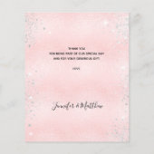 Baby shower fille en peluche ours rose carte de re (Dos)