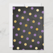 baby shower fille garçon Invitation or violet rose (Dos)