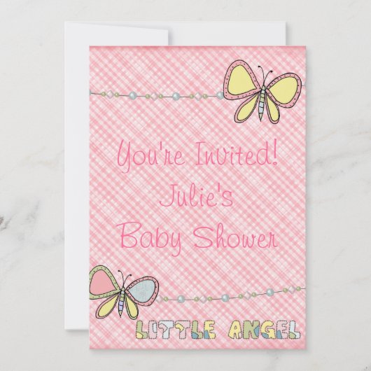 Baby shower - fille - invitation d'album (Devant)