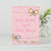 Baby shower - fille - invitation d'album (Debout devant)