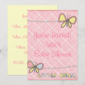 Baby shower - fille - invitation d'album (Devant / Derrière)