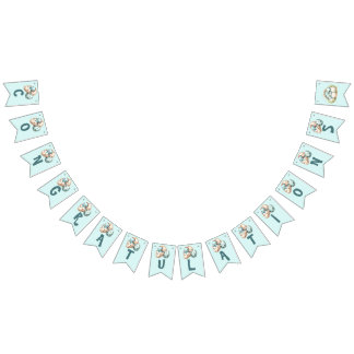 Baby Shower Flag Bunting Dinosaur Dino Mite Party Vlaggetjes