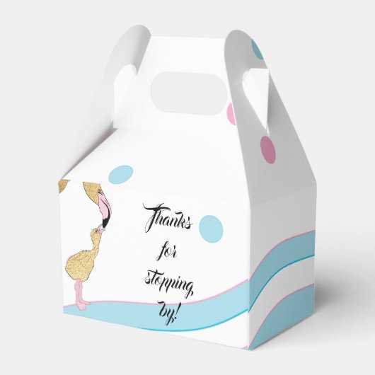 Baby shower Flamingo Mam en Baby Bedankdoosjes (Achterkant)