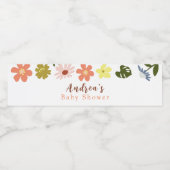 Baby shower Fleur Fleur Bouteille d'eau Étiquette (Étiquettes simples)