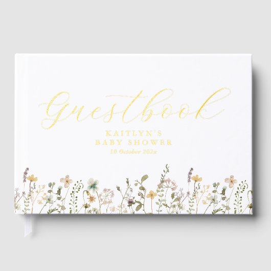 Baby shower Fleur sauvage aquarelle (Recto)