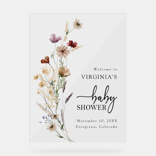 Baby shower Fleur sauvage Boho (Recto)