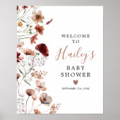Baby shower Fleur sauvage Boho Fall Affiche de bie (Devant)