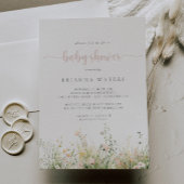 Baby shower Fleur sauvage Boho vert Invitation