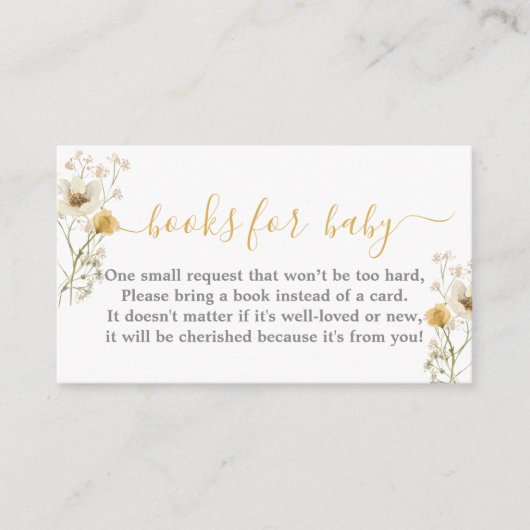 baby shower fleur sauvage carte de réservation fil (Devant)