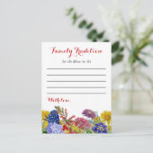 Baby shower fleur sauvage Carte de tradition famil (Debout devant)