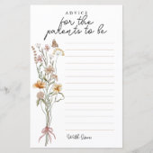 Baby shower fleur sauvage Conseils pour la carte P (Devant)