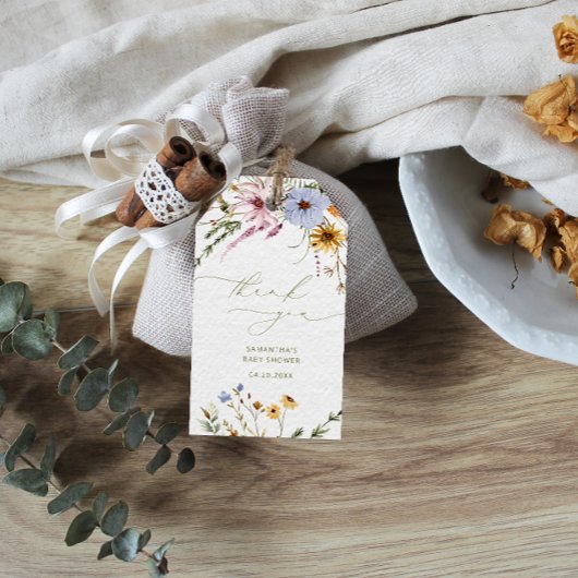 Baby shower fleur sauvage Favoriser les étiquettes