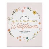 Baby shower  Fleur sauvage filles Boho Affiche de  (Devant)