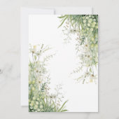 Baby shower Fleur sauvage vert Invitation (Dos)