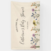 Baby shower Fleur sauvage vintage Grande bannière (Vertical)