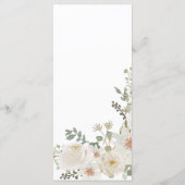 baby shower fleuri d'ivoire de bébé menu (Dos)