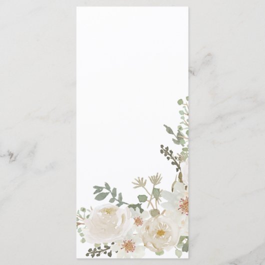 baby shower fleuri d'ivoire de bébé menu (Dos)